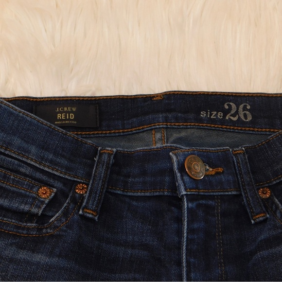 J. Crew Reid Reid Classic Dark Wash Straight Leg Slim Jeans Size 26 - Picture 4 of 13